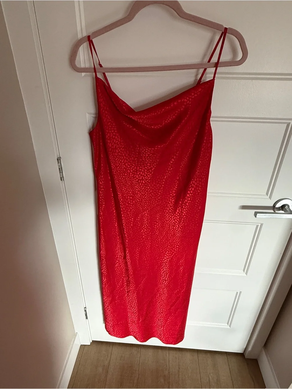 Emma & Michele Red Satin Slip Dress - Picture 2 of 4